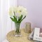 Artificial Tulip Flower White in Clear Vase, Real Touch Foam Tulip Arrangement Suitable for Home Office Decoration, Dining Table Centerpiece